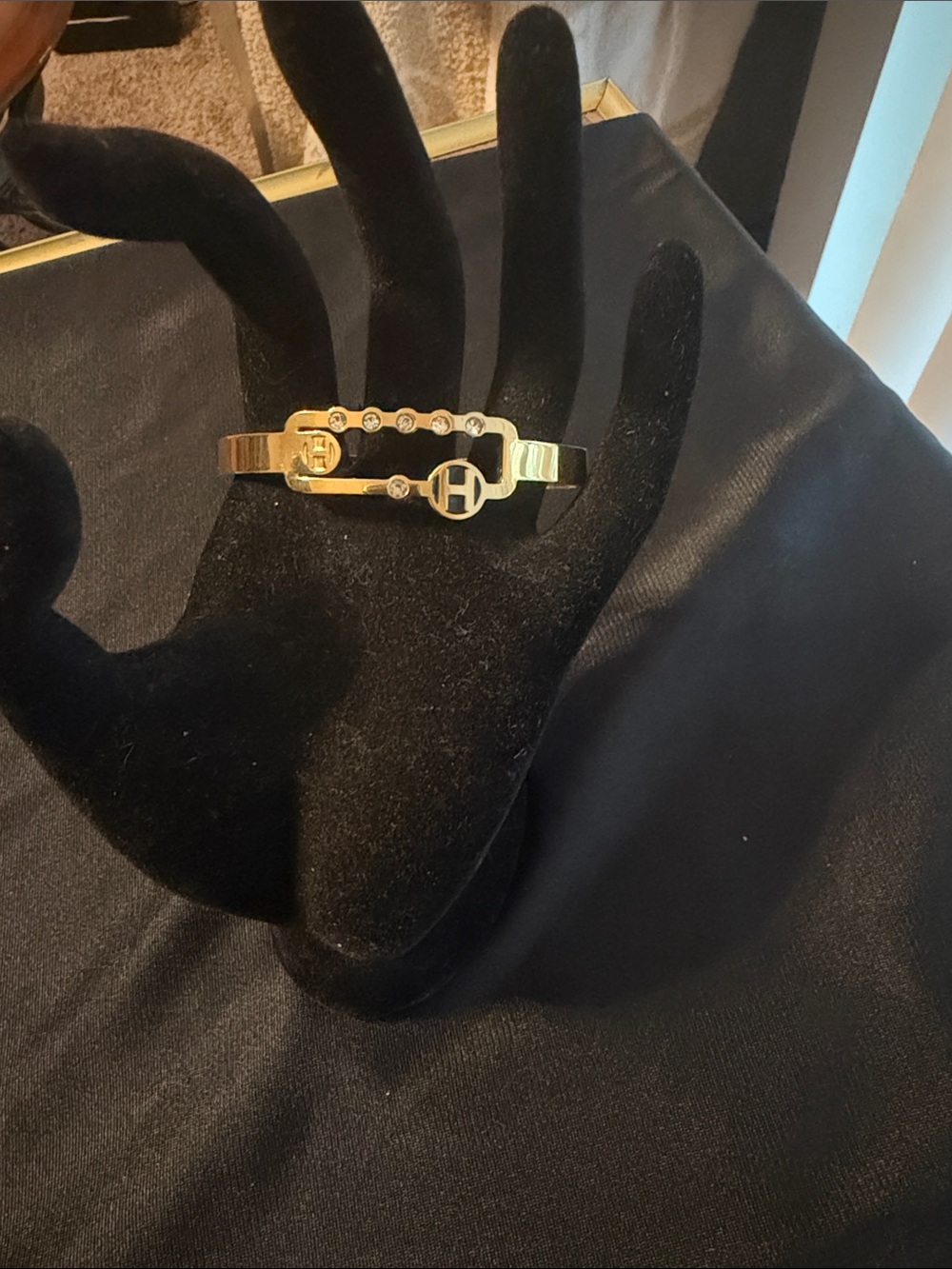 Gold-Tone Women's Logo Cuff Bracelet - Designer Style